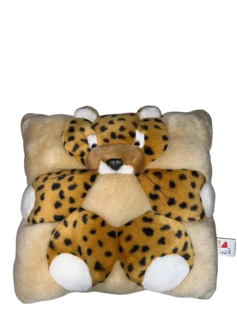 TWIE Cheetah Plush Sculpted Pillow.  11 x 11